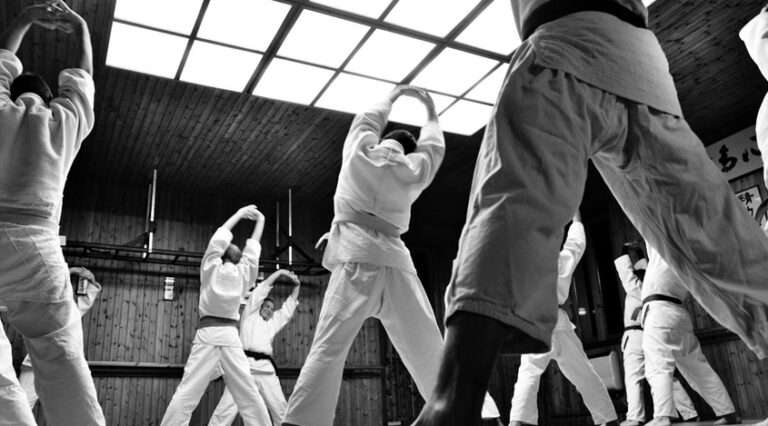 Un momento di allenamento dello stage d'inverno della Palestra Dojo Kenshiro Abbe a Corridonia