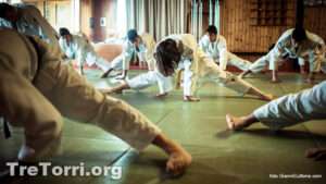 Fase di stretching durante lo stege d'inverno Tre Torri 2014